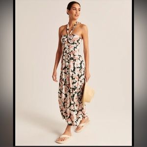 Abercrombie & Fitch Floral Maxi Dress - Pink and Green